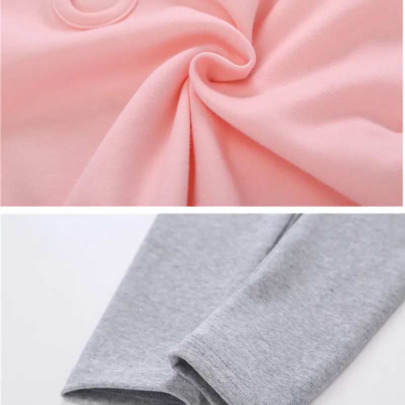 school sweatshirts 2018 casual children clothing sets sports fall outfits for girls big pants set pink tops pant suits | Детская одежда
