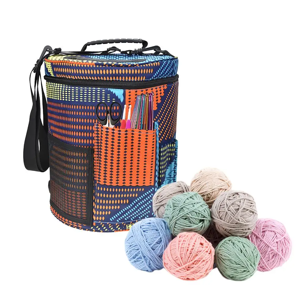 Шерстяная сумка для хранения вязаная крючком большая Бытовая шерстяная тканая