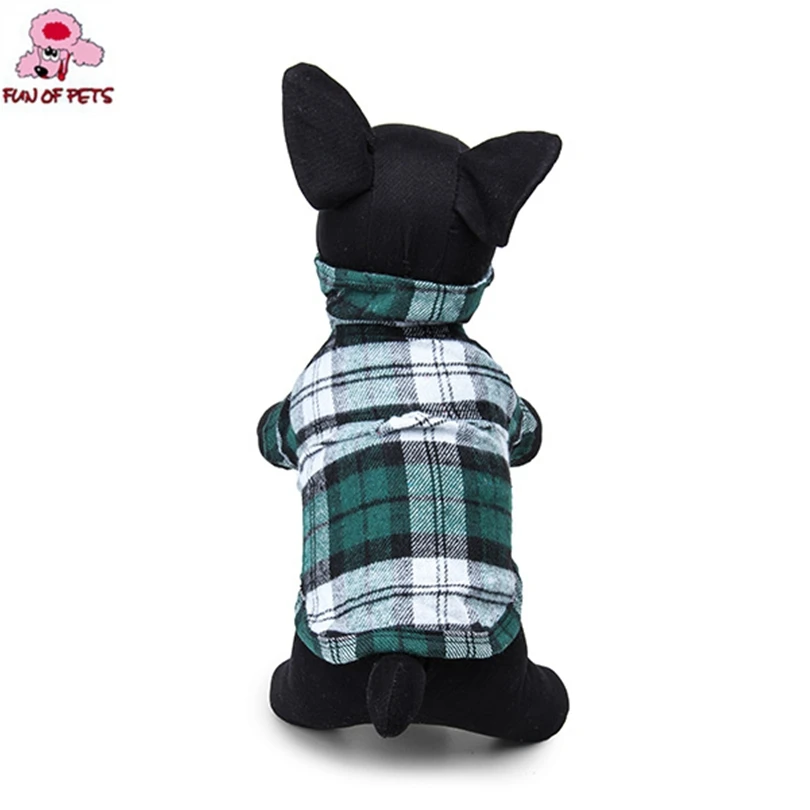 2017 новая модная Милая клетчатая футболка в клетку куртка для собак Одежда щенков