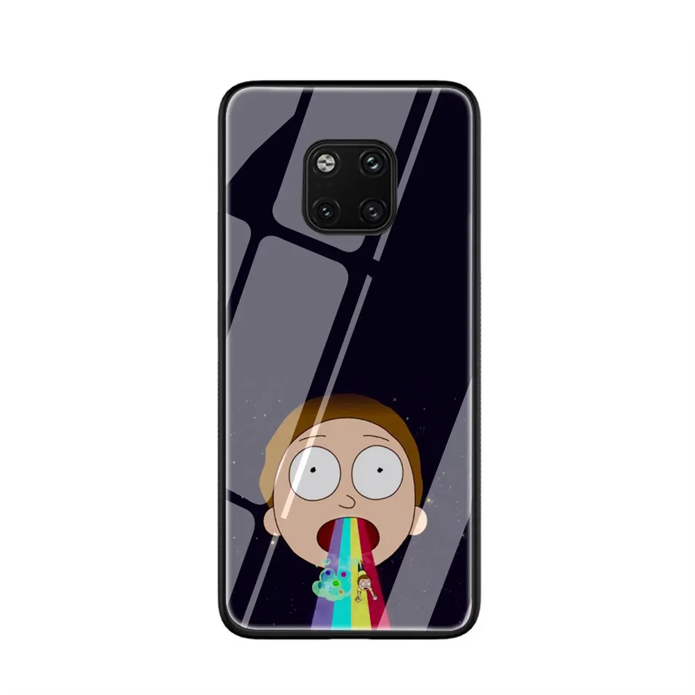 Забавный чехол Рик и Морти из закаленного стекла для huawei P10 P20 P30 mate 20 Honor 9 10 Lite Pro 7A 8X P Smart