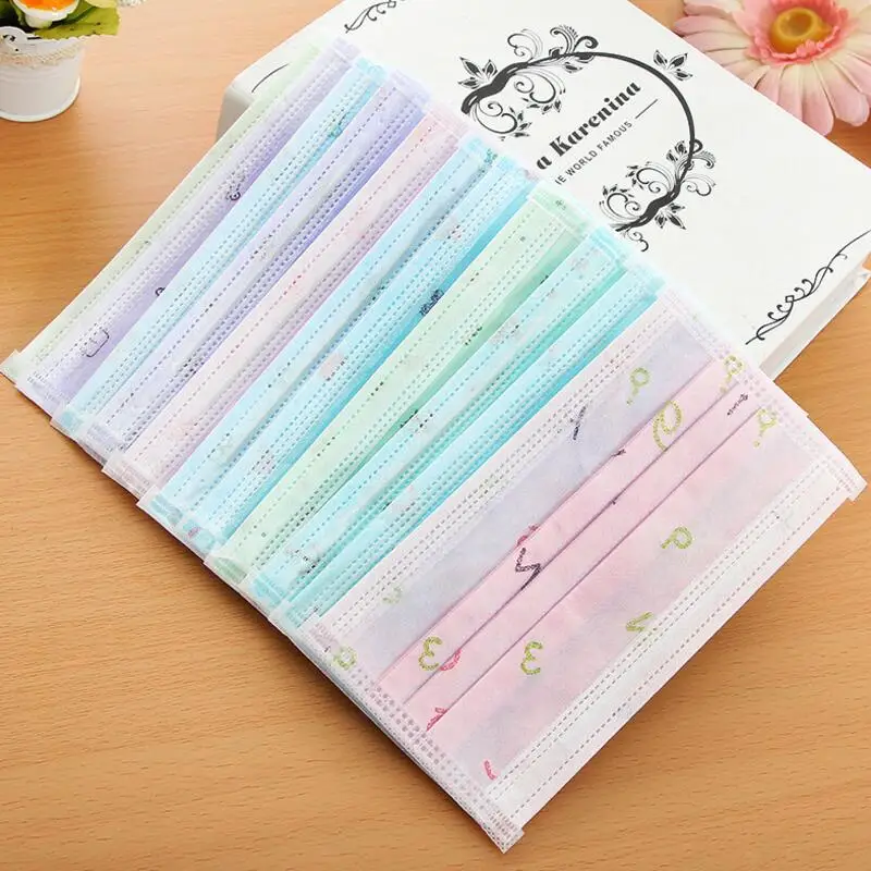 10 шт. одноразовая маска для рта женщин и девочек противодымчатая противопылевая