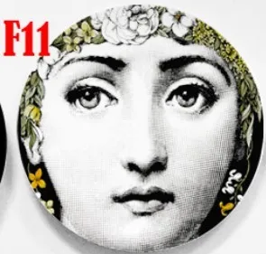 Изысканная мода Milan rosenthal Piero fornasetti тарелки чистый красочный цвет иллюстрации подвесные блюда образец комнаты/дома/отеля украшения - Цвет: K