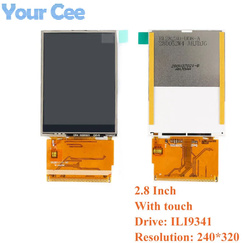 2.8 Inch with touch 1,44/1,8/2,0/2,2/2,4/2,8 дюймов TFT голый экран ЖК-дисплей модуль привода ST7735 ILI9225 ILI9341 интерфейс SPI 128*128 240*320 - Цвет: 2.8 Inch with touch
