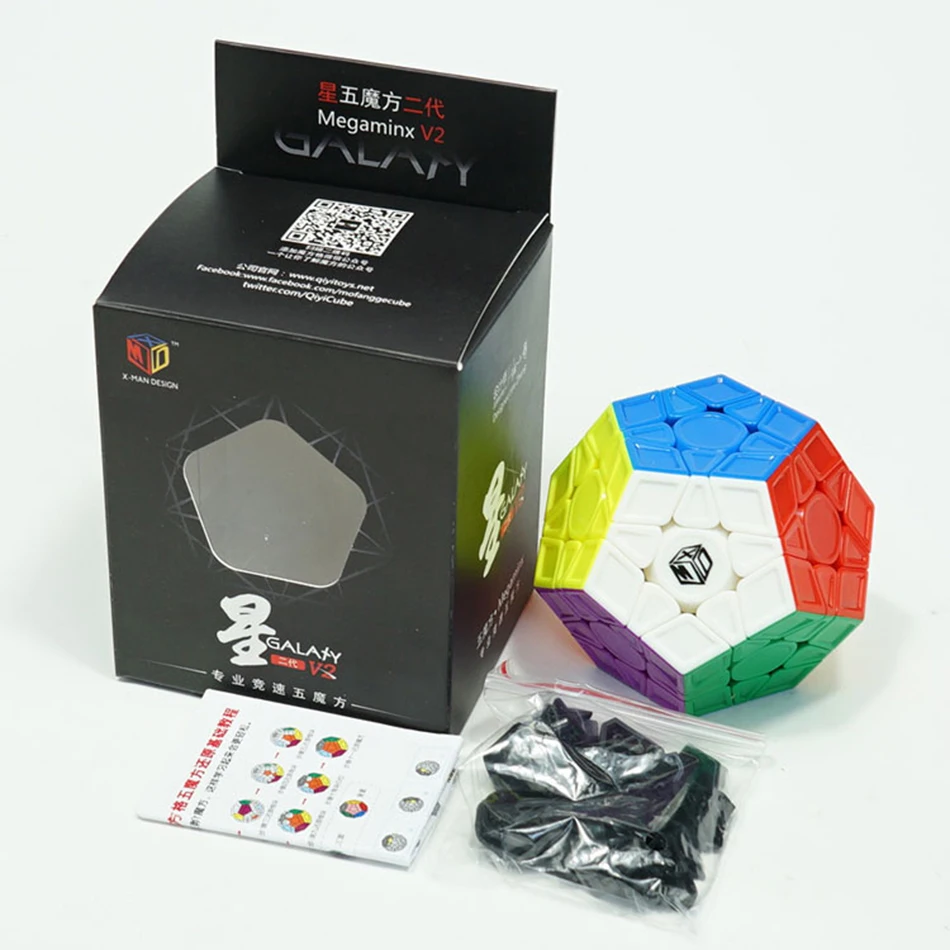 QiYi X Man Galaxy Megaminx V2 скульптура/вогнутая клейкая/вогнутая черная 3x3 для ускорения