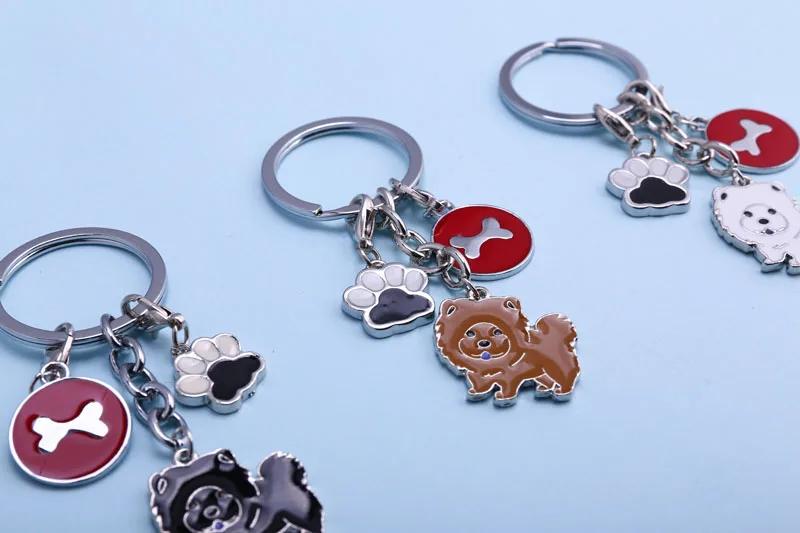 Мини DIY металлический брелок, мультяшный кошелек, брелок для автомобиля, брелок для домашних животных, собак, чау-чау, брелок для собак, амулеты, застежка-карабин, брелок для сумок