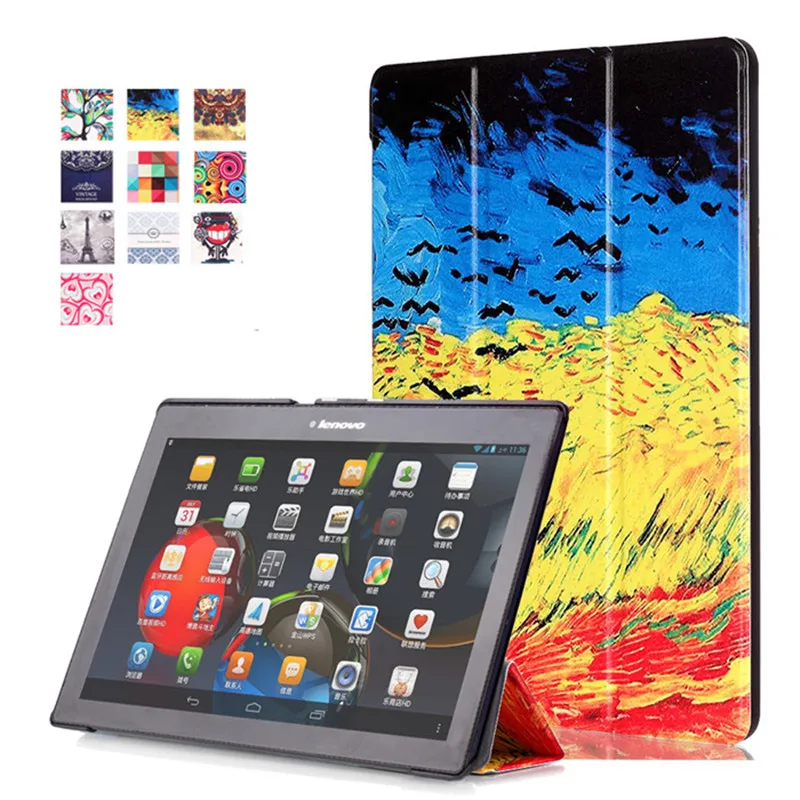 ИСКУССТВЕННАЯ Кожа Стенд Cover Case для Lenovo Tab 2 A10 A10-30 A10-30F ТВ2 X30L X30F 10.1 &quotпланшет + Шт.
