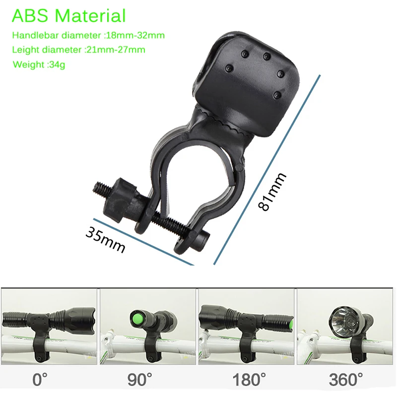 Q5 C8 0-360 Degree Bicycle Handelbar Light Holder MTB Bike Multifunction Large-diameter Lamp Clip Rotation / Accessories | Спорт и
