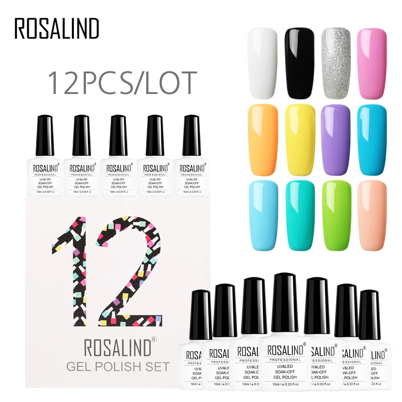 УФ Гель лак для ногтей ROSALIND 10 мл 12 шт./лот|Комплекты и наборы| |