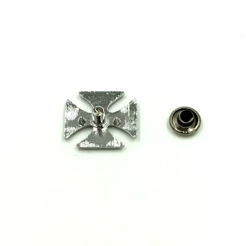 30 Sets Silver Tone Punk Windmill Cross Garment Studs Spots Spike Rivets Fashion Bag Belt Making 14x15mm | Украшения и аксессуары