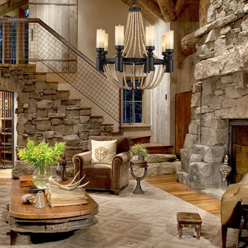 Ретро скандинавский Лофт винтажный большой деревянный подвесной светильник с