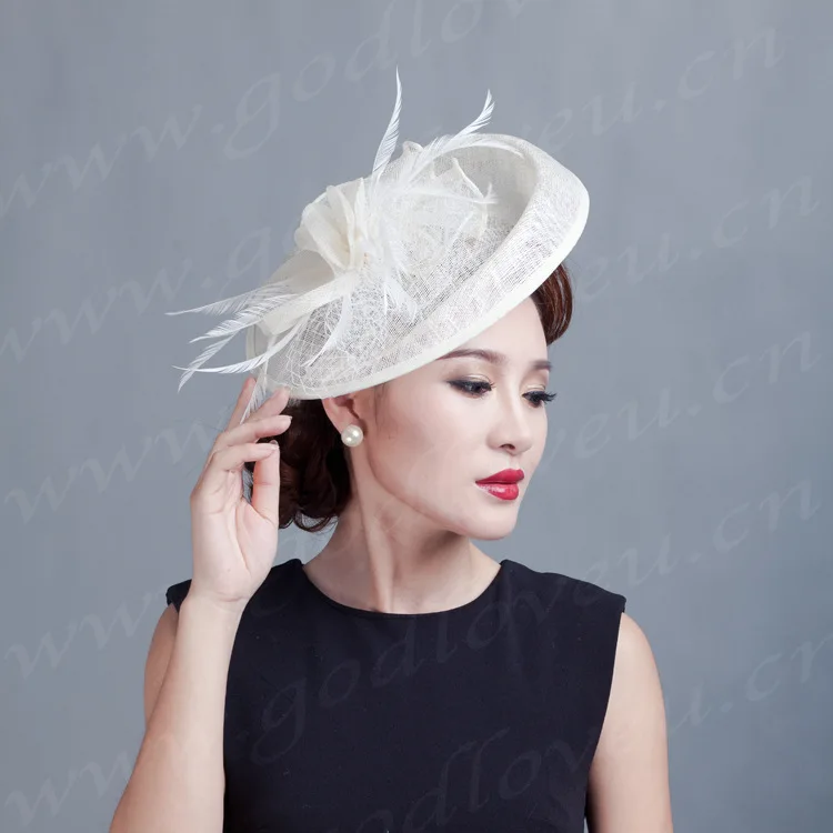 2015 новая женская шляпа sinamay ручной работы с перьями и цветами большие цветочные