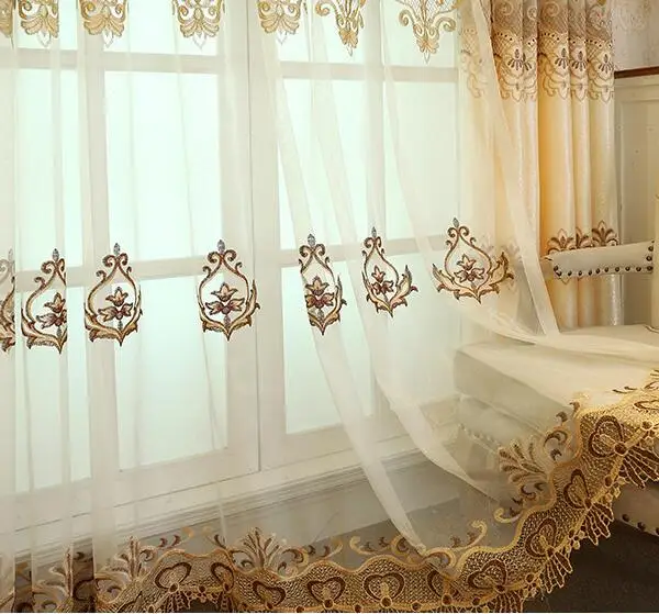 Tulle Просвечивающие вышитые шторы для гостиной, спальни, кухни, оконные шторы, жаккардовый тюль, балдахин, занавески, домашний декор - Цвет: Tulle