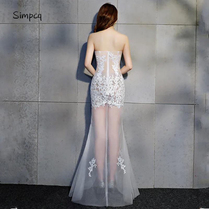 Vestido Longo Simpcq летнее Прозрачное цветочное кружевное платье на молнии элегантное