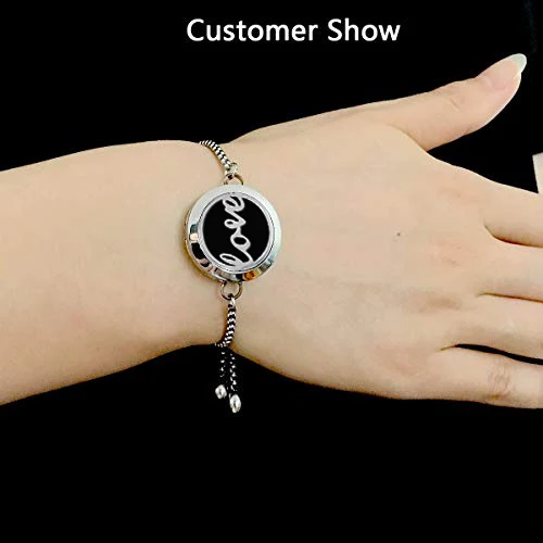 Древо жизни ароматерапия из нержавеющей стали Браслет Регулируемый магнитный