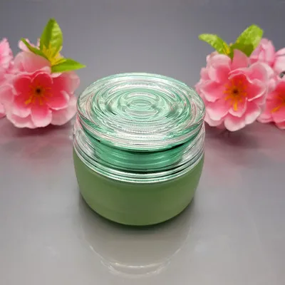 50g Cream Jar Стеклянная бутылка для лосьона, зеленая упаковочная бутылка, банка для крема, роскошные косметические контейнеры для бутылок 50 г, 30 мл, 100 мл, 10 шт./лот - Цвет: 50g Cream Jar