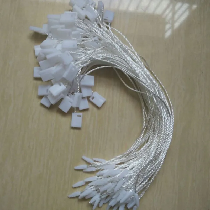100pcs/lot 7 inches White polyester cords for swing tags ropes clothing Hang tag strings Snap Lock Fastener | Дом и сад