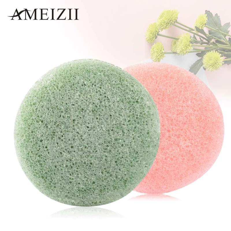 

6Colors Round Shape Konjac Sponge Cosmetic Puff Face Cleaning Sponge Natural Konjac Puff Facial Cleanser Tool Wash Flutter