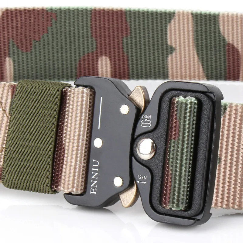 Men's Camouflage Canvas Belt Metal Insert Buckle Military Nylon Training Army Combat Belts For Men Top Quality Male Strap | Аксессуары