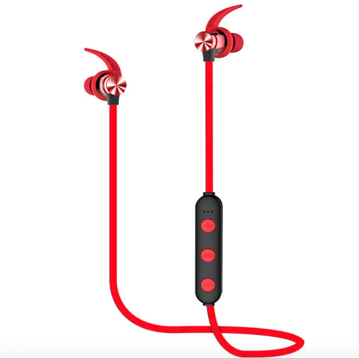 Red XT22 Bluetooth гарнитура беспроводная магнитные наушники Neckband In-Ear Спортивная bluetooth-гарнитура поддержка плеер с tf-картой - Цвет: Red