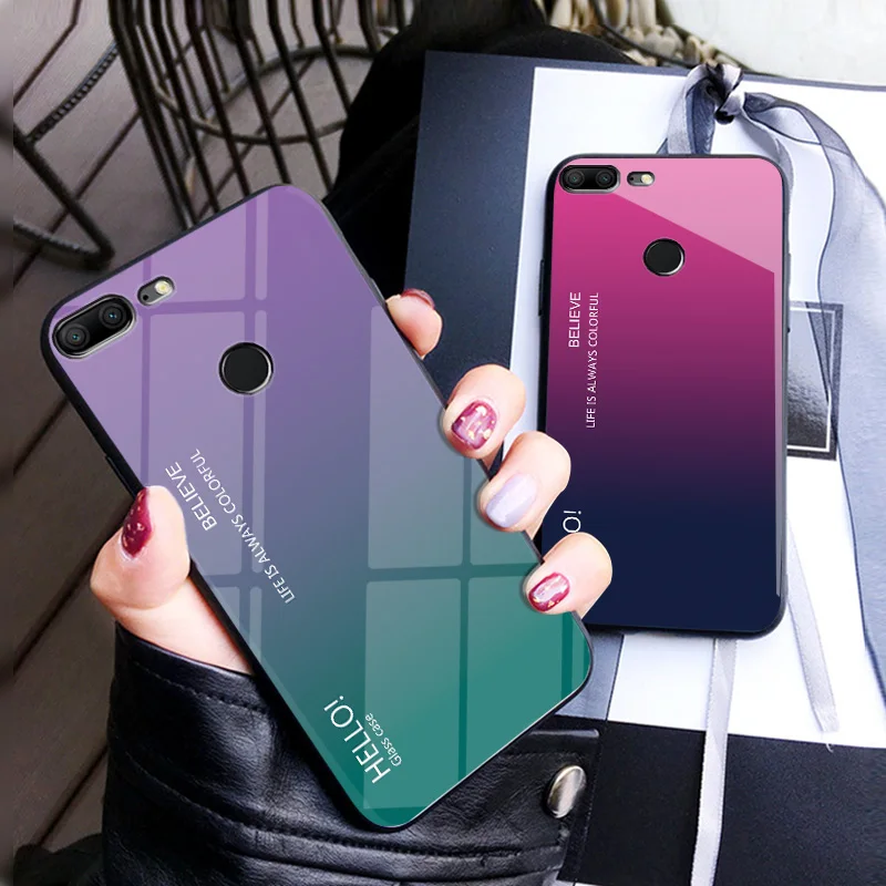 Чехол для Huawei Honor 9 Lite чехол 7X Nova 4 роскошное закаленное стекло силиконовая рамка
