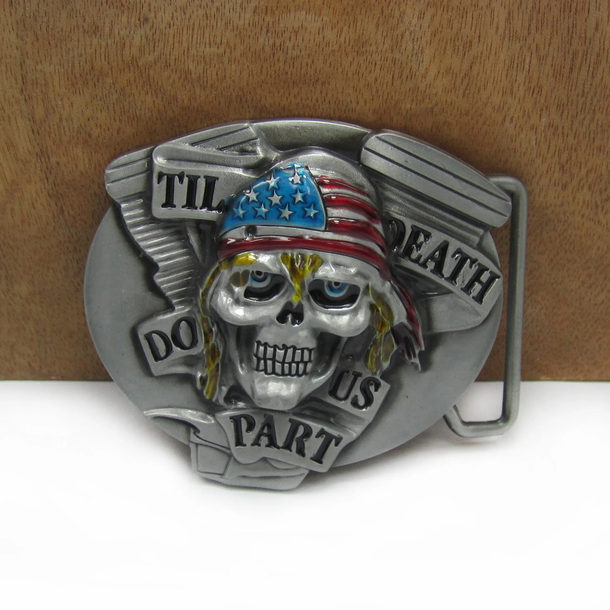 BuckleClub оптовая продажа цинковый сплав рельефная пряжка для ремня в виде черепа