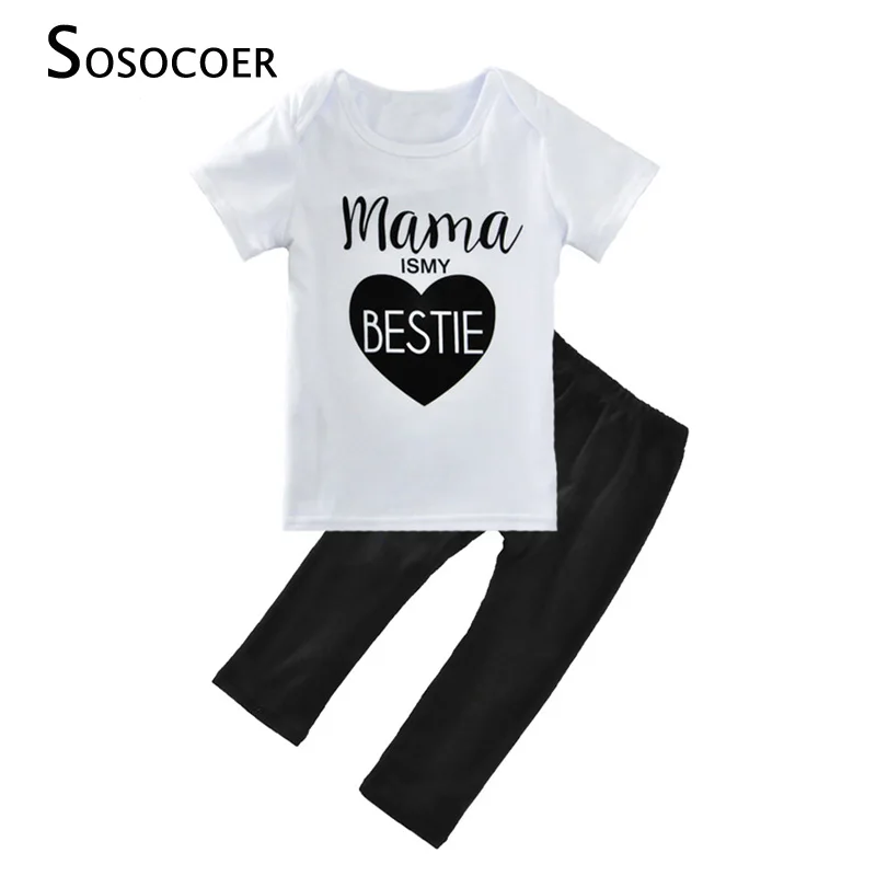 Комплект летней одежды SOSOCOER для маленьких девочек новинка 2017 брендовая футболка