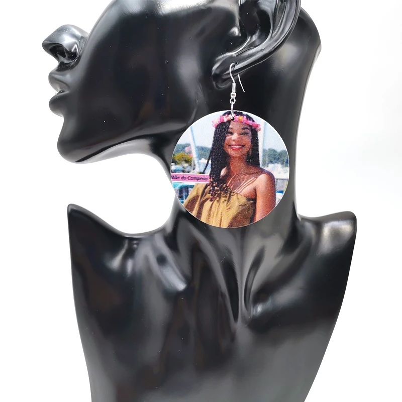 Женские винтажные серьги YD & YDBZ деревянные с принтом большие подвески в стиле