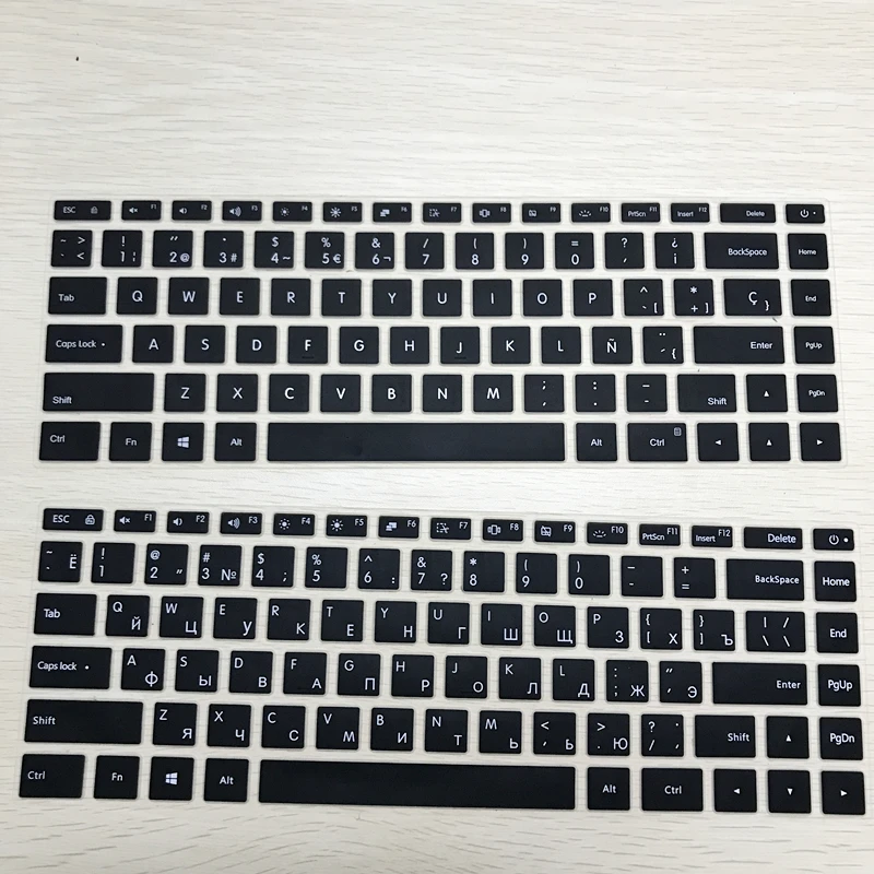 Испанская/Русская силиконовая клавиатура, чехол для Xiaomi Mi, ноутбука Air 12,5 13,3 Pro 15,6, наклейка, защитная пленка