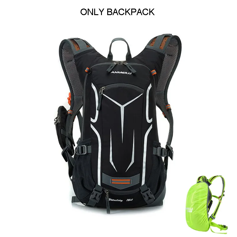 ONLY BACKPACK black ANMEILU 18L водонепроницаемый велосипедный рюкзак, велосипедная спортивная сумка, походная альпинистская сумка с дождевиком, без сумки для воды - Цвет: ONLY BACKPACK black