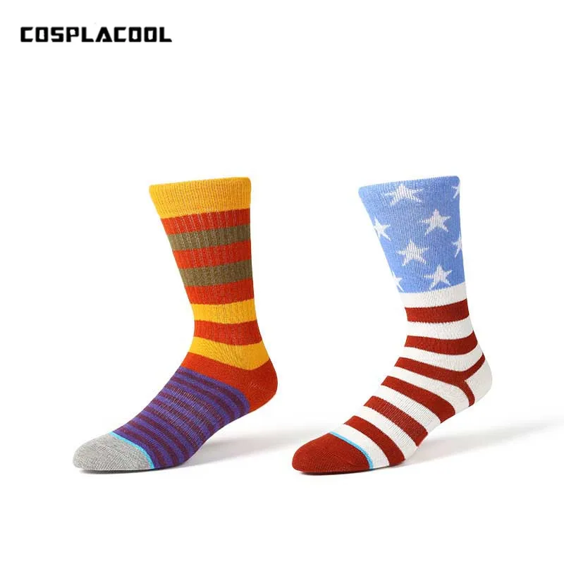 [COSPLACOOL] Американский национальный флаг забавные полосатые носки для скейтборда