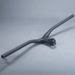 Черный матовый руль из углеродного волокна для горного велосипеда, интегрированный руль с выносом, детали для горного велосипеда