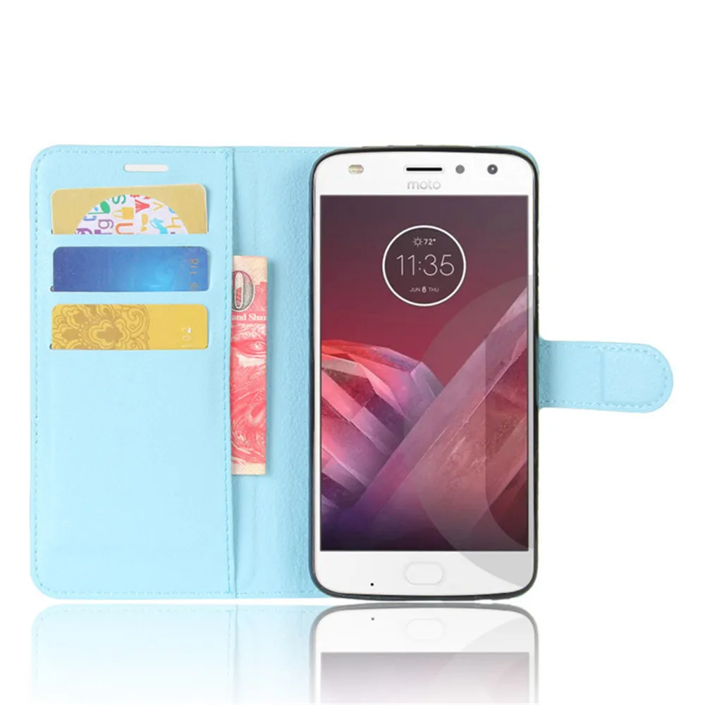 Для Motorola Moto Z2 Играть чехол Флип Роскошный кошелек из искусственной кожи ТПУ