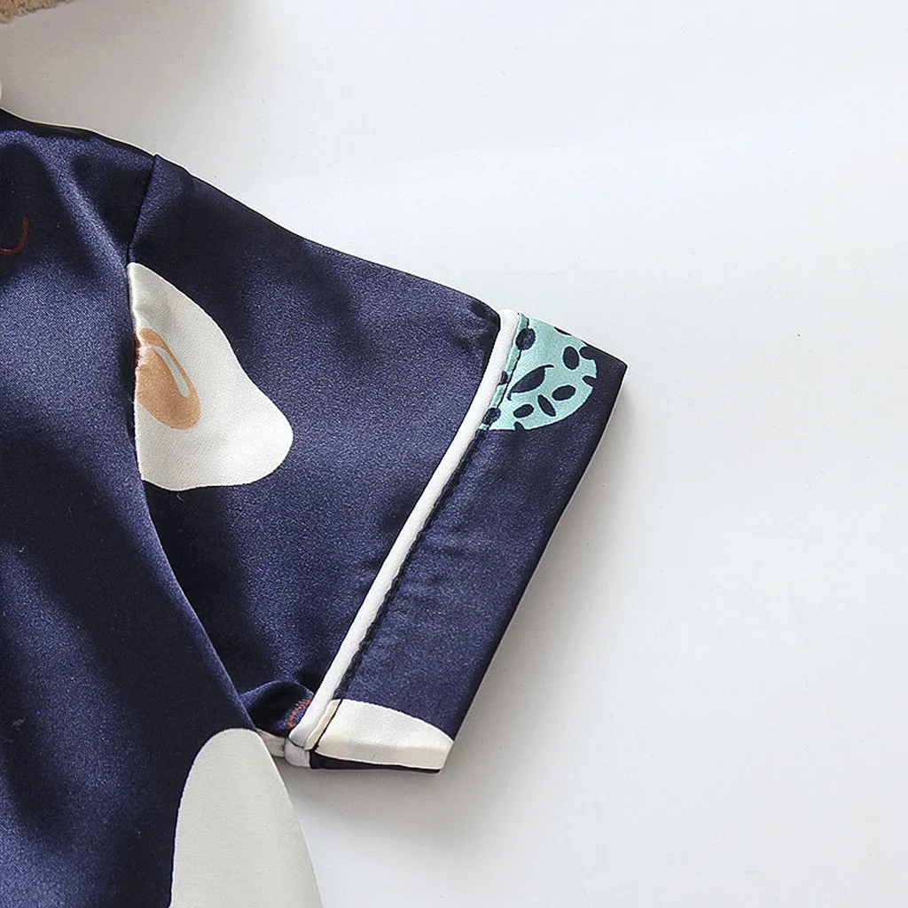 Пижамы для малышей детей мультяшная Пижама маленьких мальчиков и девочек одежда