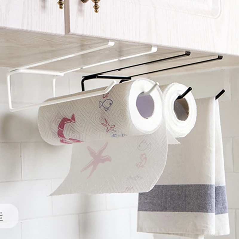 White/Black Roll Paper Towel Hanging Holders Rack Storage Wall Mounted Organizer | Дом и сад