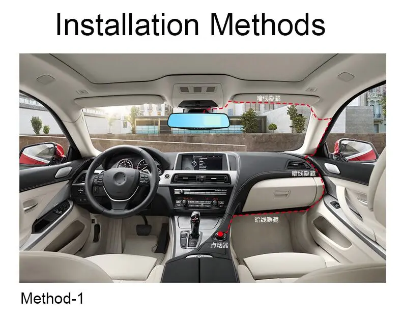 Full HD 1080P Автомобильный видеорегистратор Камера авто 4,3 дюймов зеркало заднего вида цифровой видеорегистратор Двойной объектив регистратор видеокамера