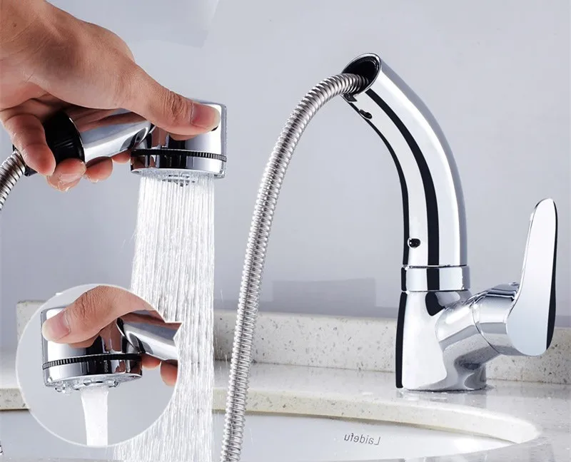 MOIIO современный Золотой смеситель для ванной комнаты с регулируемой высотой многофункциональный выдвижной