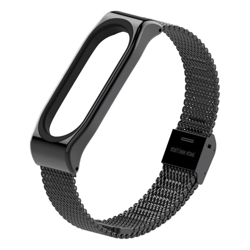 Milanese Black Браслет mi jobs mi Band 4 металлический ремешок для Xiaomi mi Band 4 Безвинтовой браслет из нержавеющей стали mi band 3 браслет Pulseira mi band 3 - Цвет: Milanese Black