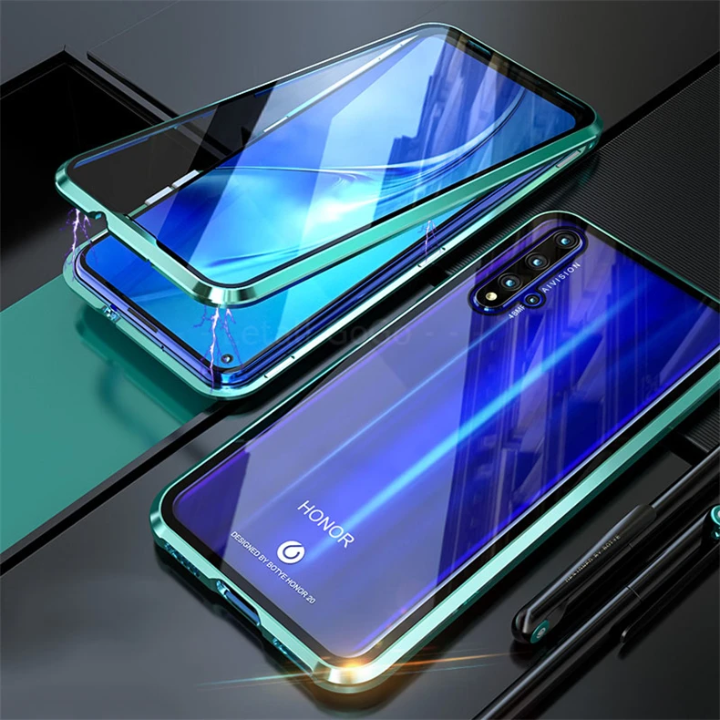 Чехол на весь корпус, противоударный чехол для huawei honor 20, чехол, металлический чехол Bumber honor 20 Pro, Защитное стекло для задней панели, чехол s