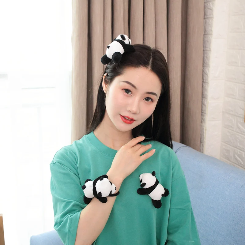 Новая популярная милая маленькая панда 10 см плюшевые игрушки для волос заколки