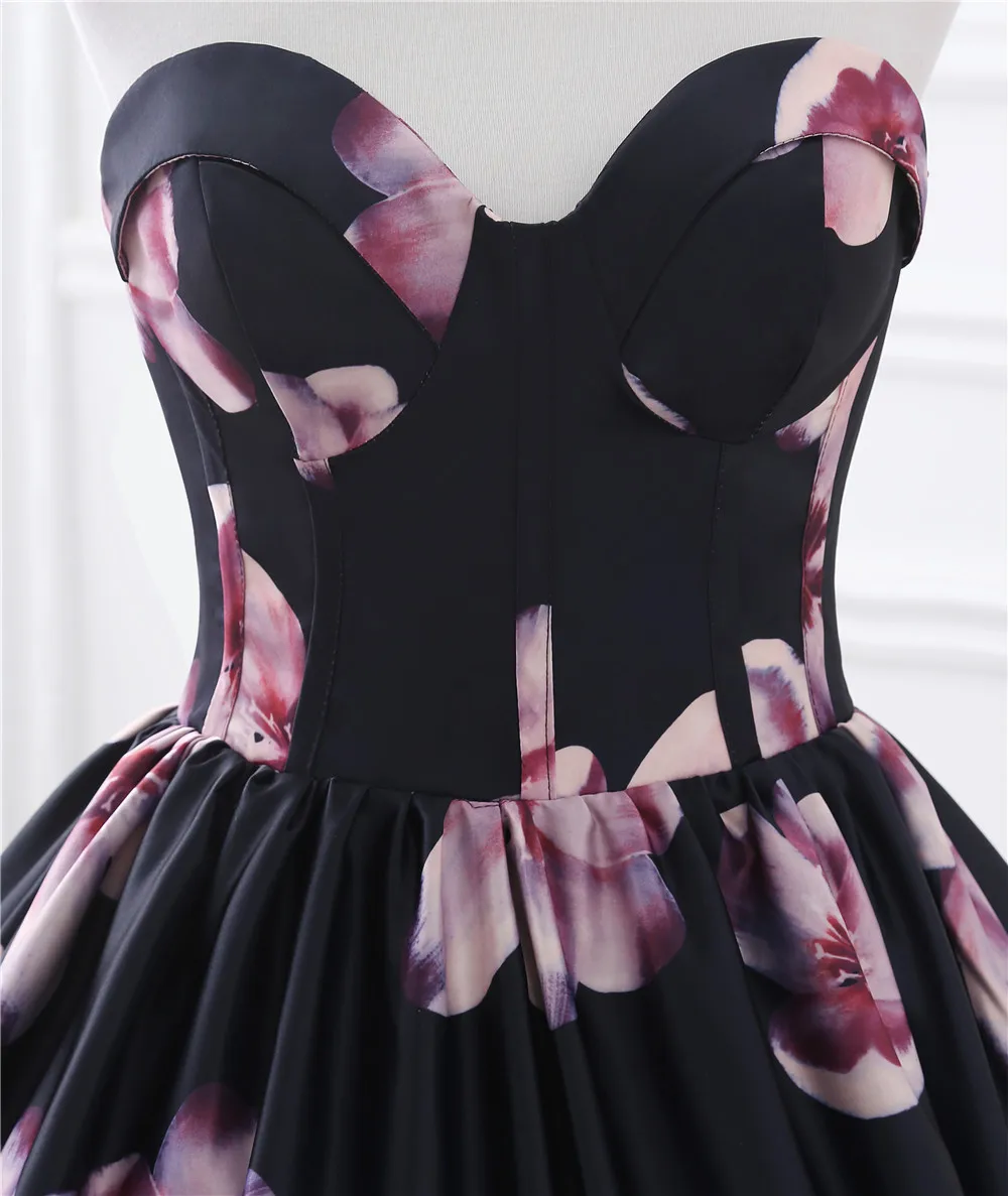 

Satin With Pattern Party Dress Off the Shoulder Sweetheart Ball Gown Chapel Train Empire Formal Vestido de noche robe de soiree