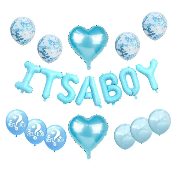 LAPHIL 16 дюймов Baby Shower Фольга воздушные шары синий розовый его для мальчиков и девочек с надписью балон детское украшение для душа Пол раскрыть вечерние поставки