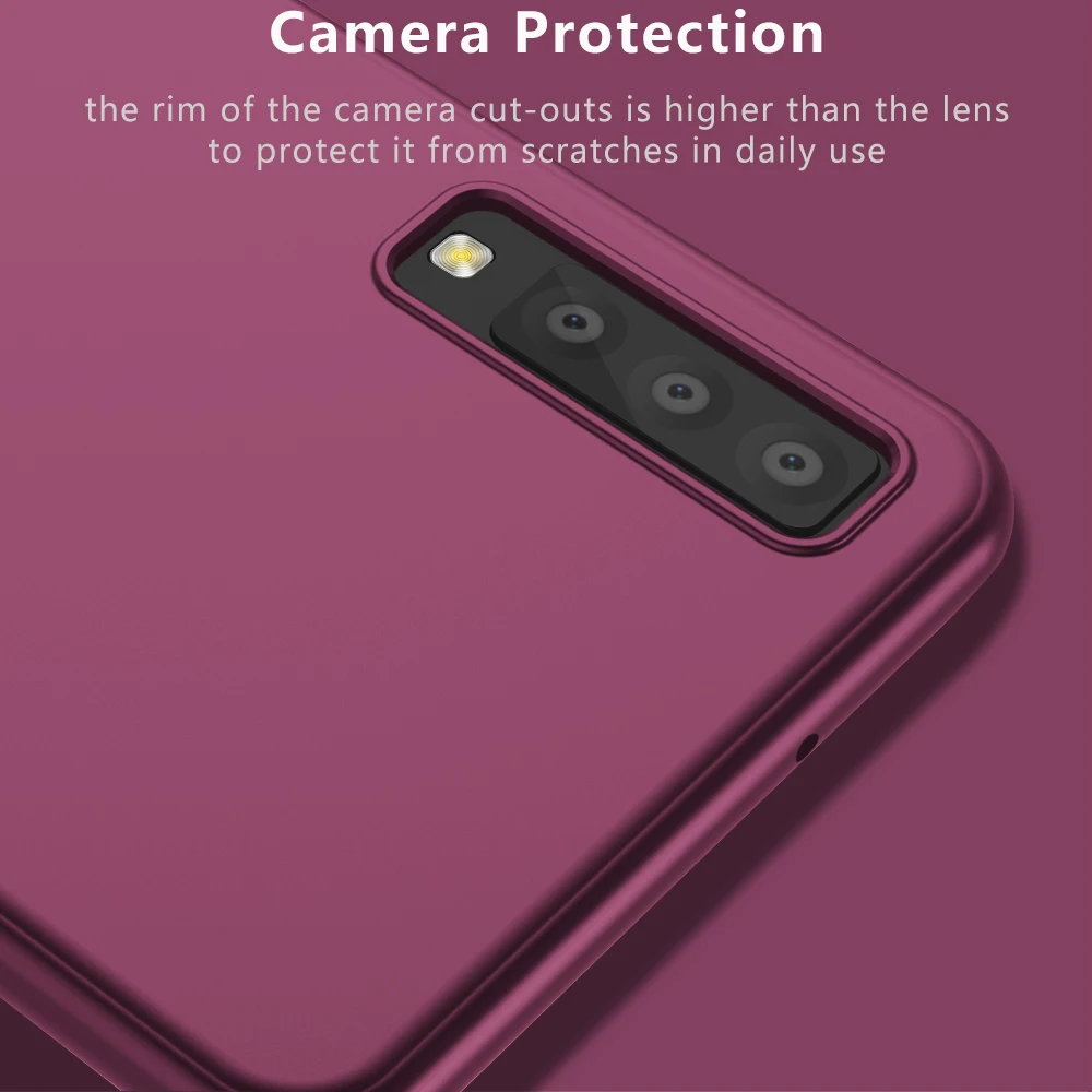 Для Samsung A7 2018 чехол Роскошный ультра тонкий матовый Мягкий ТПУ силиконовый