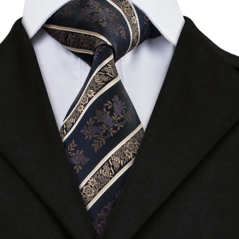 Мужской комплект из галстука и запонок 100% шелк|silk tie|striped tieties for men |