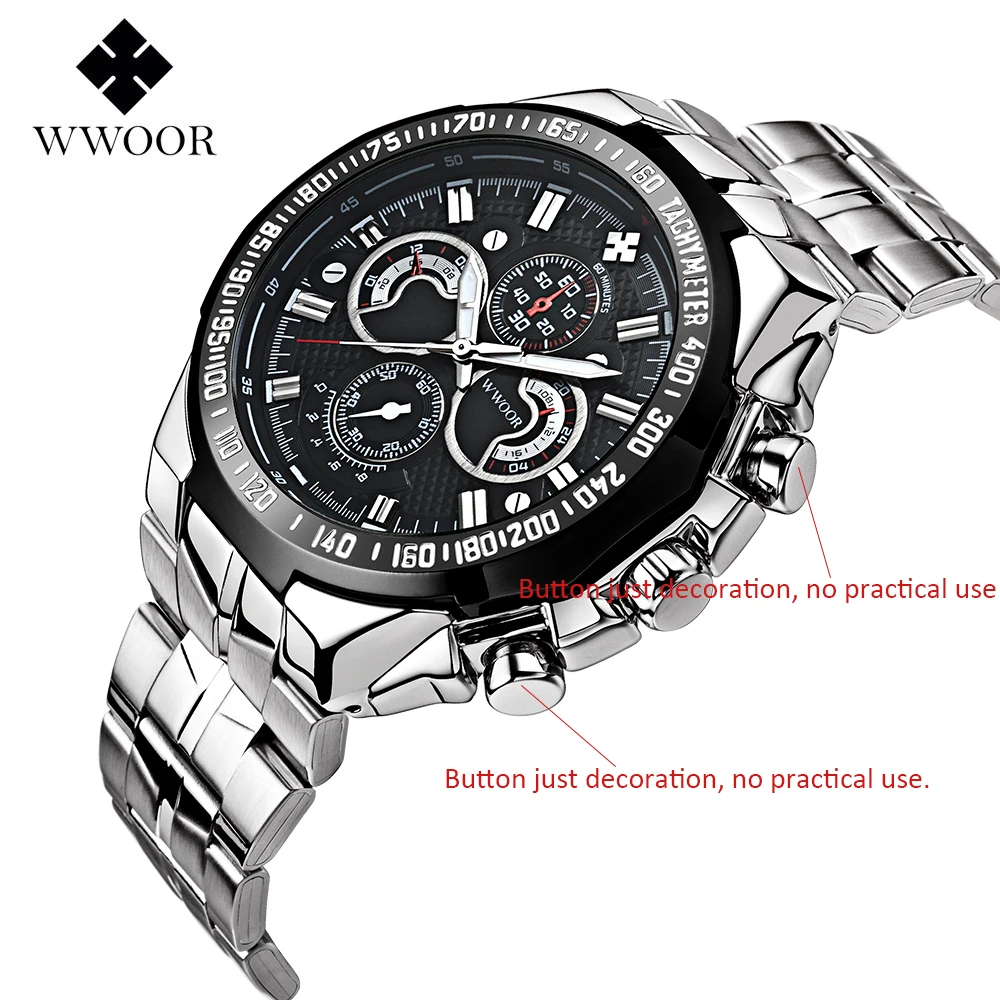 Бренд wwoor Спорт Для мужчин часы бизнес кварц Orologio Uomo кварцевые винтажные Relogio