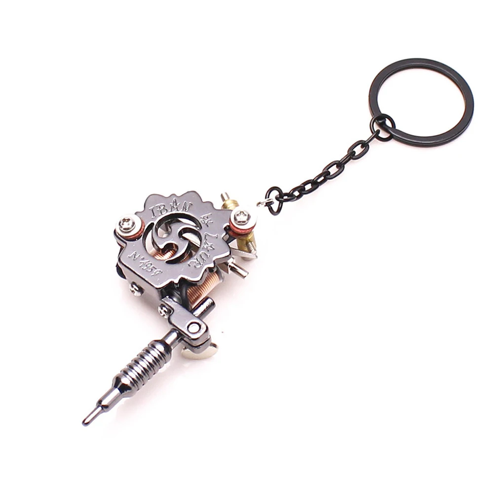 

Брелок для ключей в стиле панк, портативная мини-тату-машинка, брелок кольцо для брелка для ключей, серьги, ожерелье, орнамент для мужчин, жен...