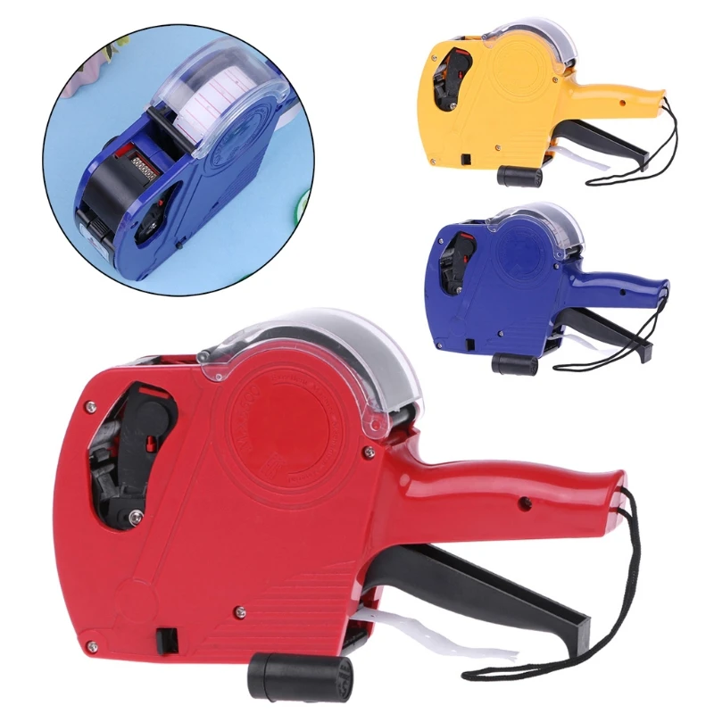 

NoEnName_Null MX-5500 EOS 8 Digits Price Tag Gun Labeler Label Paper + 2 Ink Roller Handheld Plastic Price