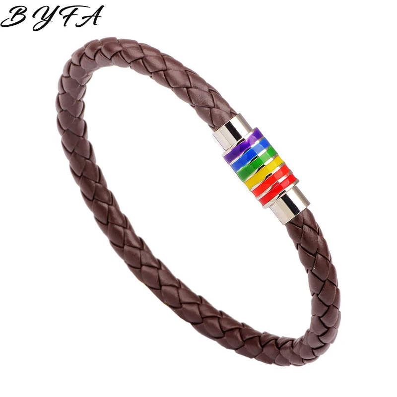 Тренд Популярные Красочные ювелирные изделия очарование кожа с нержавеющей