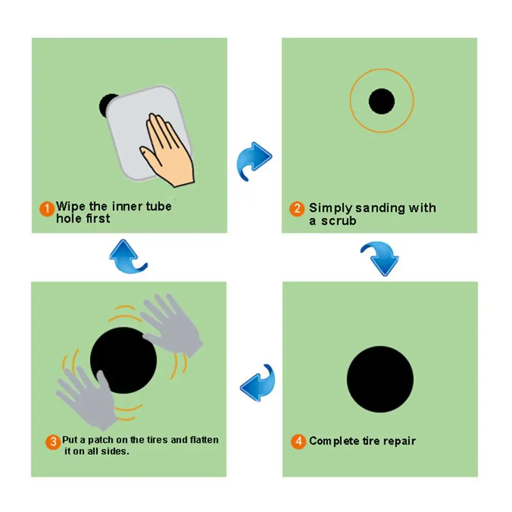6 шт. набор пластырей для шин без клея быстросохнущая велосипедная труба