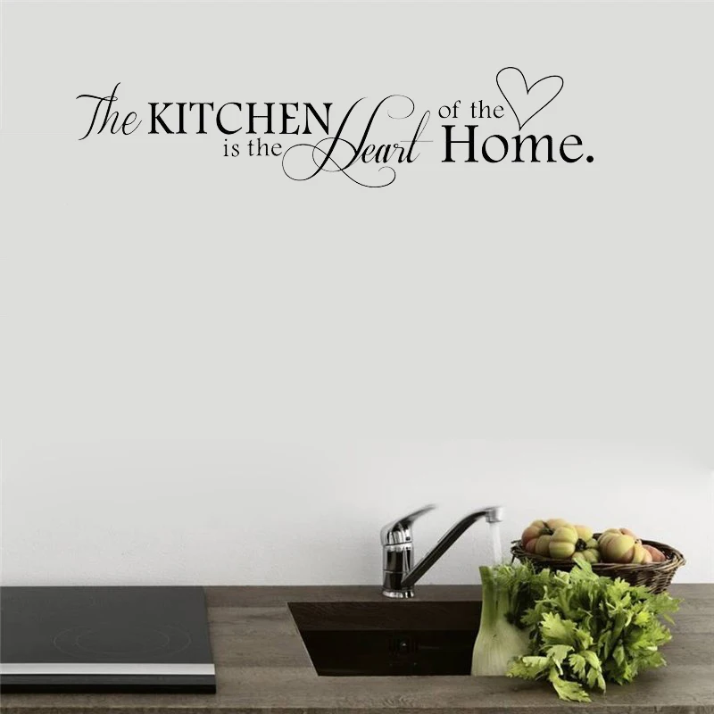 Съемная Настенная Наклейка Kitchen is The Heart of the Home с буквами для украшения стены