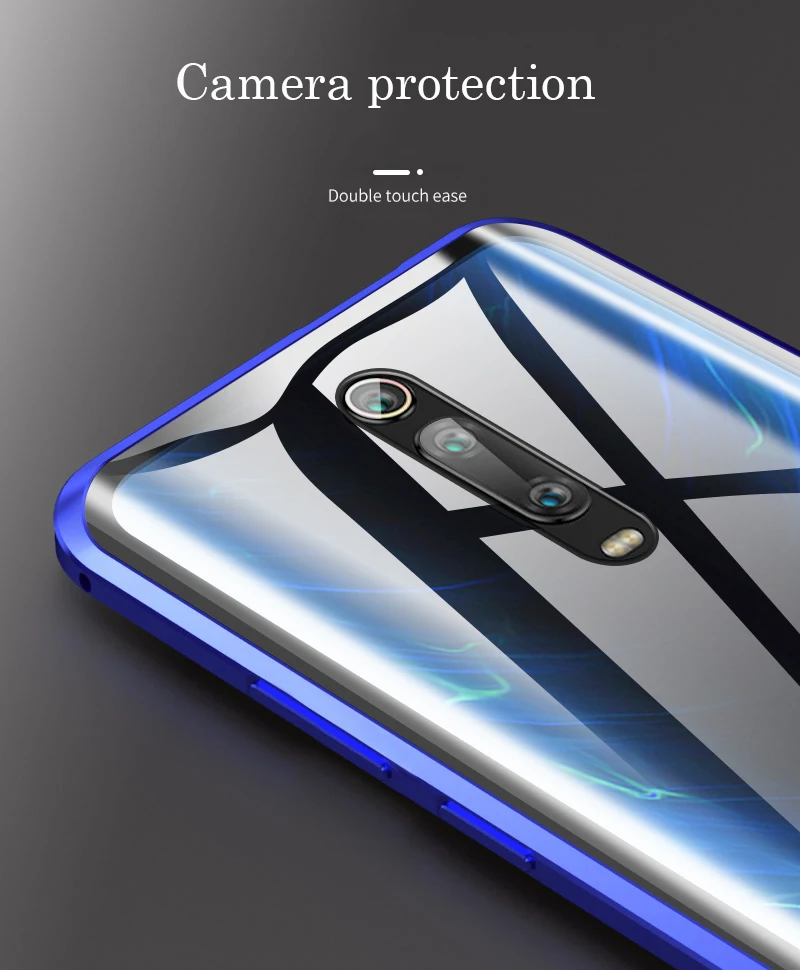 Магнитный чехол для телефона для Xiao mi Red mi K20 Pro Note 8 Pro 7 алюминиевый бампер с двойным стеклом для Xiaomi mi CC9 mi 9T A2 6X чехол